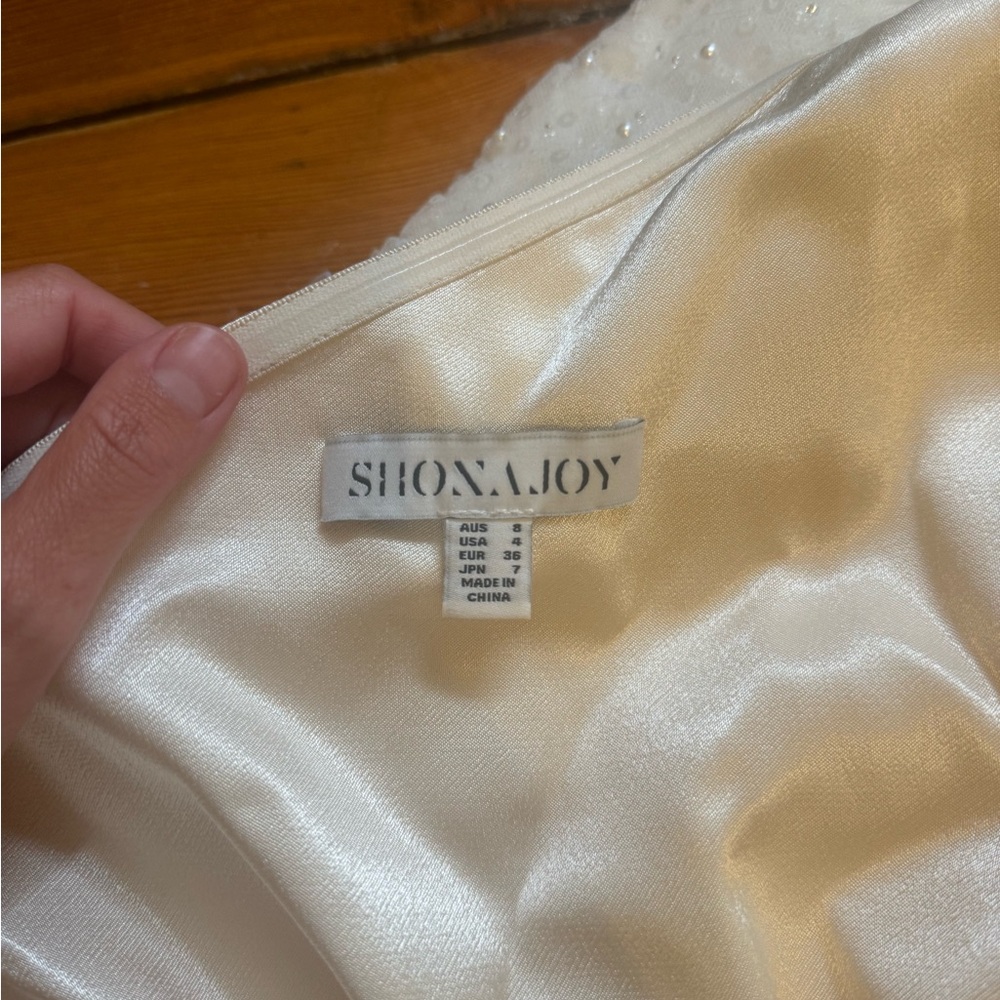Shona Joy Ivory Satin Gown